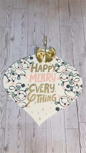3.5K views · 84 reactions | Just finished chalking this festive cutie and I’m obsessed! ✨ How fun is this “Happy Merry Everything” sign?! I love how the lights and shimmer turned out — the perfect touch of holiday cheer for any space!   Watch the reel to see it come to life! #ChalkCouture #HolidayCrafts #DIYDecor #MerryEverything ️ | Crafting By The Bay | Facebook