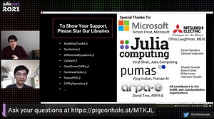 Simulating Big Models in Julia with ModelingToolkit - Workshop - JuliaCon 2021