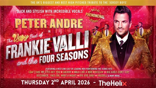 𝐓𝐇𝐄 𝐕𝐄𝐑𝐘 𝐁𝐄𝐒𝐓 𝐎𝐅 𝐅𝐑𝐀𝐍𝐊𝐈𝐄 𝐕𝐀𝐋𝐋𝐈 𝐬𝐭𝐚𝐫𝐫𝐢𝐧𝐠 𝐏𝐄𝐓𝐄𝐑 𝐀𝐍𝐃𝐑𝐄 𝐚𝐭 𝐓𝐇𝐄 𝐇𝐄𝐋𝐈𝐗 𝐨𝐧 𝐓𝐡𝐮𝐫𝐬𝐝𝐚𝐲 𝟐𝐧𝐝 𝐀𝐩𝐫𝐢𝐥 𝟐𝟎𝟐𝟔! This high-energy musical tribute, starring Peter Andre with a world-class cast, brings the iconic hits of Frankie Valli & The Four Seasons to life on stage. The performance celebrates the legacy of one of the best-selling groups in music history with beloved songs such as 𝑆ℎ𝑒𝑟𝑟𝑦, 𝑀𝑦 𝐸𝑦𝑒𝑠 𝐴𝑑𝑜𝑟𝑒𝑑 𝑌𝑜𝑢, 𝐵𝑖𝑔 𝐺𝑖