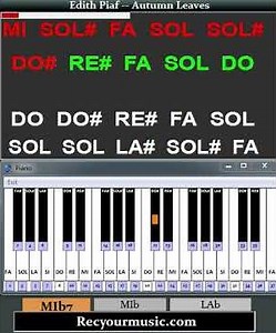 Edith Piaf Autumn Leaves #pianotutorial #chord #easypiano #piano #music #accordi #Karaokeyversion