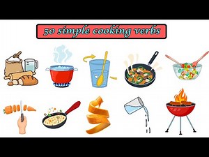 50 Cooking Verbs in English | Learn Kitchen Action Words for Kids | Cooking Vocabulary Video
