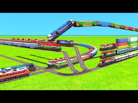 TEN TRAINS MADE BUMPY CROSSINGS WITH BACK TO BACK RICKY CROSSINGS AND OLD ICF COACHES | Train sim |