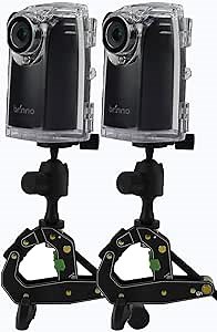 Brinno BCC200 - Construction & Outdoor Security Time Lapse Camera Trio Bundle Pack - 42-Day Battery Life - 720P - Includes: TLC200 Pro Camera, Clamp, & Water-Resistant Case - (2-Pack)
