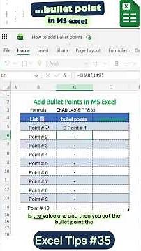 Excel Tips: Add Bullet Points Instantly in Excel 🔥 #shorts #excel #howto #tutorial #abrarknowledge