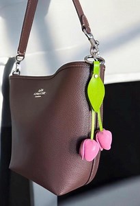 Leather Tulips Key Chain and Purse Charm With SILVER Hardware in Some Colors - Etsy