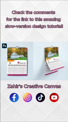 Photoshop Calendar Design with Mockup | Easy Poster Calendar Tutorial #shortvideo