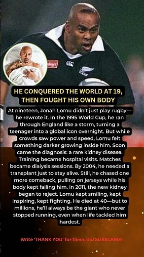Jonah Lomu: The Rugby Giant Who Beat The World, Then Fought For His Life