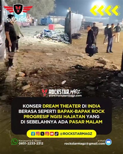 ROCKSTAR MAGZ on Instagram: "Konser Dream Theater di India bikin internet gaduh. Bukan karena solo gitar John Petrucci yang ribetnya kebangetan, atau karena comeback Mike Portnoy yang emosional, tapi karena vibe konser mereka yang dianggap “nggak biasa”. Dalam rangka 40th Anniversary Tour, dua konser Dream Theater di Bengaluru dan Kolkata justru viral karena nuansanya yang oleh netizen disebut mirip band kondangan sampai manggung di pasar malam. Momen ini mulai ramai setelah potongan video konse