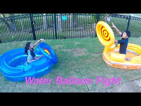 Fun Water Balloon Fight + Cannon Catapult Inflatable Play Pool Combo | Toys Academy