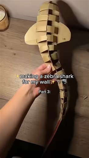 1.9K views · 19 reactions | 煉凉麗 Making a ZEBRA SHARK for my wall  Cardboard Craft ｜ DIY Shark Tutorial #cardboard #diy (90) #art #diy #home #crafting #creative #design #decor #project #vibes #fun | Ryan Brenner | Facebook