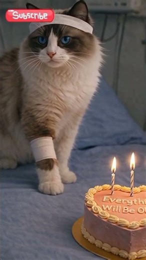 Grey Cat’s Emotional Birthday in the Hospital #happybirthday #aiandcats #kitten #animalintelligence