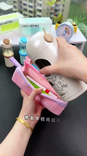 A portable handheld electric pencil sharpener that can be put into a pencil case. It’s really ea