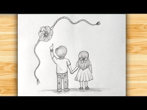 "Beautiful Raksha Bandhan Drawing | Brother & Sister Sketch | Easy Pencil Sketch for Beginners"