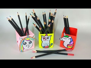 How to make a Paper Pencil Stand without Glue — Origami Pen Holder