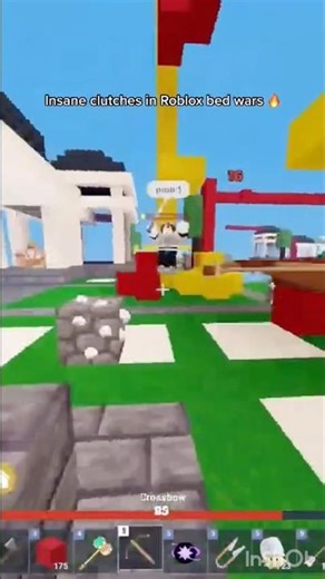 Insane clutches in Roblox bed wars#robloxanimation