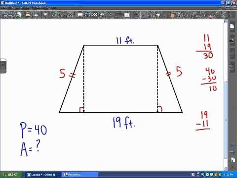 ACT Math: Geometry, Area of an Isosceles Trapezoid