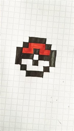 How to Draw a Pokeball Pixel Art | Easy Pokemon Drawing Tutorial #shorts
