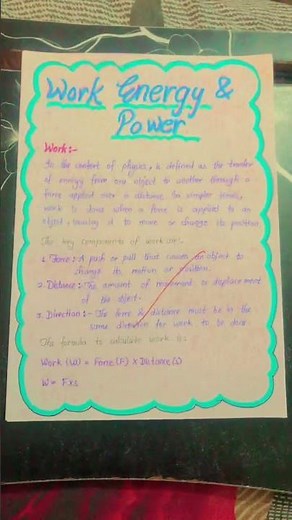 Project file on Work And Energy (Physics) class 9 made by Ritika Gautam