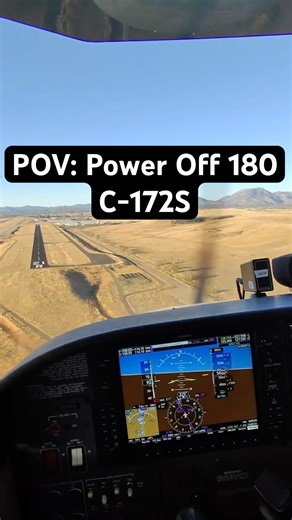Power Off 180 landing demo🤙🏽 Cessna 172S #pilot #pilottraining #aviation #flying #pov