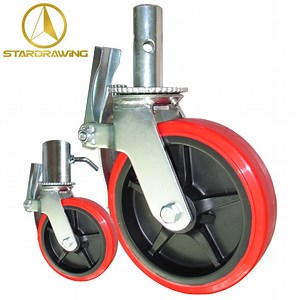 [Hot Item] Stardrawing 150 200 mm Adjustable Scaffold Caster Wheels with Double Brake