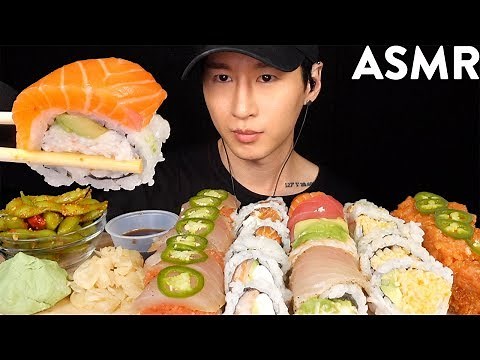 ASMR SUSHI PLATTER MUKBANG (No Talking) EATING SOUNDS | Zach Choi ASMR