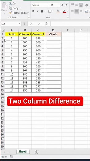 कैसे पता करते हैं 2 column में बराबर amount हैं #shorts #excel #exceltutorial
