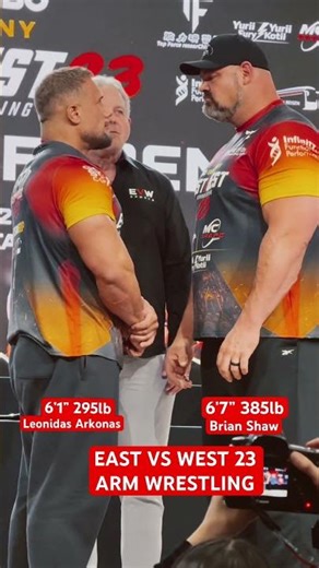 BRIAN SHAW V LEONIDAS ARKONA CRAZY FACE-OFF #brianshaw #worldsstrongestman #armwrestling