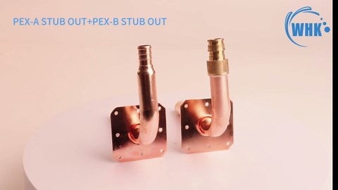 WHK 10 packs Pex-A Copper Stub Out Elbows with Wall Flange 1/2" x 6"