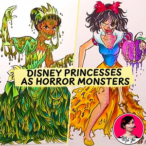 4.2K views · 23 reactions | Drawing Some Horrific Disney Princesses! | Mei Yu | Facebook