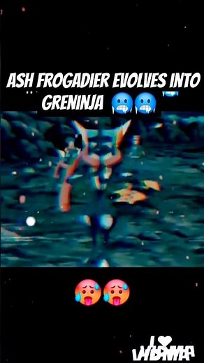 Frogadier evolves into greninja 🥵 #pokemon #greninja #ashgreninja #pikachu #anime #missyouash #short