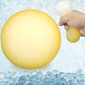 Ice Cool Stress Balls Fidget Toys for Adults and Kids, Ice Cold Squeeze Balls Sensory Toys - Reusable Chilled in Refrigerator Squeeze Toys, Stress Relief Toys for Kids Party Favor (Yellow)
