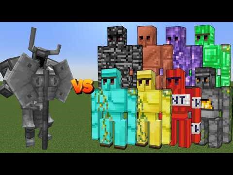 Ferrous Wroughtnaut vs All Golems - Minecraft Mob Battle