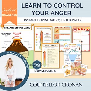 The Anger Cycle Workbook, Anger Journal, Anger Iceberg, Anger Management, Therapy Office Decor, Social Emotional Learning, Counselling - Etsy
