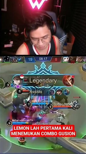 LEMON PENEMU COMBO GUSION PERTAMA KALI #lemonaru #gusiongameplay #mobilelegends