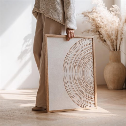 Wabi Sabi Tree Ring Print, Japandi Nature Wall Art, Minimalist Abstract Decor in Terracotta and Neutral Earth Tones, Digital Download - Etsy UK