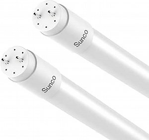 Sunco 2 Pack T8 LED Tubes 4FT Replacement for Fluorescent Bypass Ballast or Plug and Play 20W 2400 LM 5000K Daylight Ballast Compatible Single Ended or Double Ended Hybrid Type A+B Frosted Lens ETL