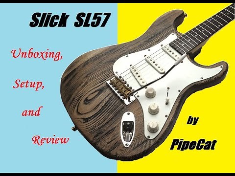 Slick SL57 electric guitar unboxing, setup, and review
