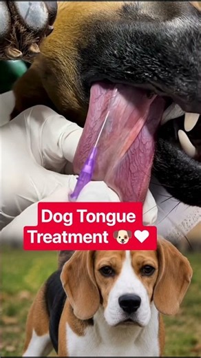 Dog Tongue Treatment 🐶❤️ #DogRescue #VetCare