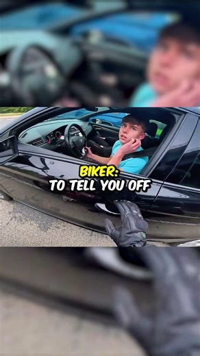 Biker Surprises Bad Driver😱