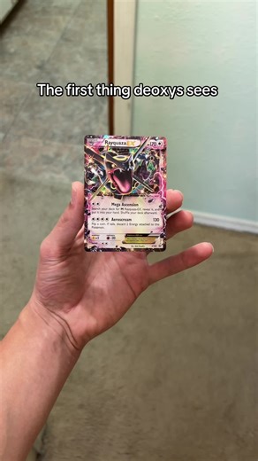 Hyper beam straight to the face #pokemoncards #rayquaza #megaevolution #shiny #megarayquaza