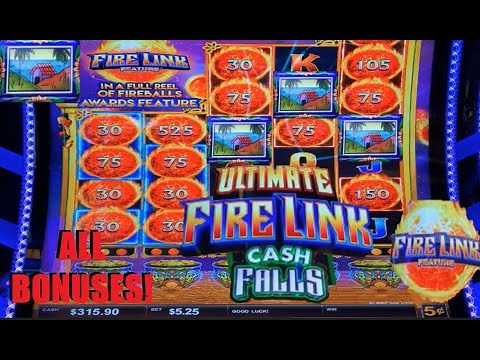 WON every Bonus feature on Ultimate Fire Link Cash falls slot! Fireballs, jackpots, Free Games!