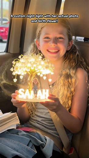 Personalized Photo Acrylic LED Night Light for Kids | Keepsake Gift 41% Off - kid00452 - vid330