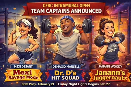 🚨 TEAM CAPTAINS ANNOUNCED 🚨 The 2026 CFBC Intramural Open is almost here and your captains are ready to draft their squads 👇 🔥 Mexi Savage Mode — Captain: Mexi DeSanti 💥 Dr. D’s Hit Squad — Captain: Demagio Manzell ⚡ Janann’s Juggernauts — Captain: Janann Woody 📍 Draft Party Saturday, February 21 | 1:00 PM Gator’s Dockside — Narcoossee Rd All members get drafted. Everyone is invited. Come hang out and kick off Open season with your gym family. 🔥 Friday Night Lights Themes 🏈 Feb 27 — Jers
