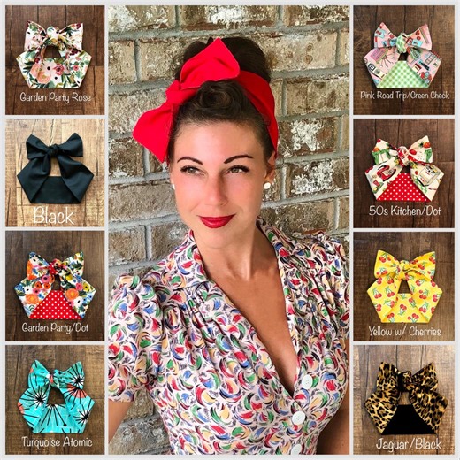 New! Retro Bow Top Hair Wrap Scarf Tie Head Band Vintage Style Pinup Rockabilly Womens - Etsy
