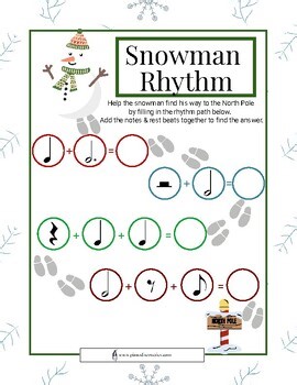 Snowman Rhythm: elementary level rhythm activity (PDF)