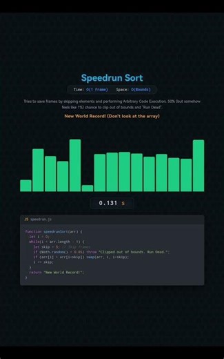 just found a new shortcut ! - Sorting Visualizer