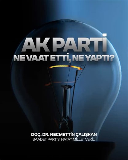 Doç. Dr. Necmettin ÇALIŞKAN on Instagram: "23 yıllık bir iktidar hikayesi… 👉Bu Mecliste istediğiniz her kanunu çıkardınız. 👈Size rağmen tek bir yasa çıkmadı. ♦️Yasaklar kalkacaktı, arttı. ♦️Yoksulluk bitecekti, derinleşti. ♦️Yolsuzlukla mücadele edecektiniz, büyüdü. 🔻“Her alanda büyüdük” diyorsunuz… 🔻Ama çocuklar okulda aç, millet pazar artığı topluyor!"