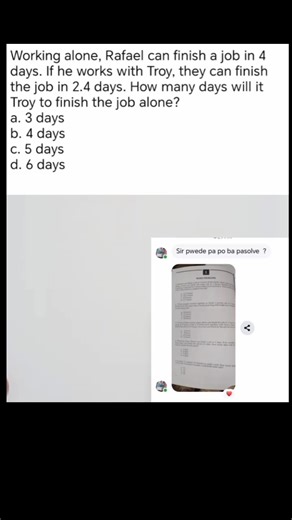 1.5K views | Civil service exam reviewer / work and time problem #civilserviceexam2025 #civilserviceexamination2025 #CSEReview #NAPOLCOM #civilservicespreparation | Arturo Infornon Malag Jr. | Facebook