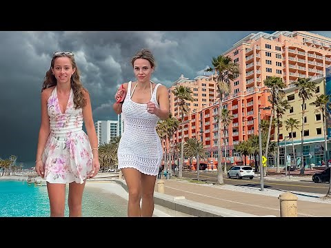 Clearwater Beach Florida Spring Break 4K Walking Tour (25 march 2025)
