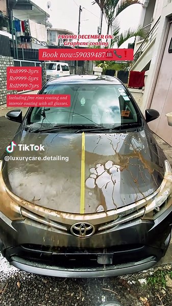 Our graphene coating protection🇲🇺 Scratch proof Water repellent💦 Want to get yours book also? Call or whatsapp on 59039487 •Full decontamination •claybar treatment •polishing • free interoir coating lyrs •glass treatment •watermarks removal •all glass coated wheel coated We deliver you a professional work and satisfied😉🔥 #paintcorrection #mauritius🇲🇺 #glossyfinish #carcaremauritius #shinebright